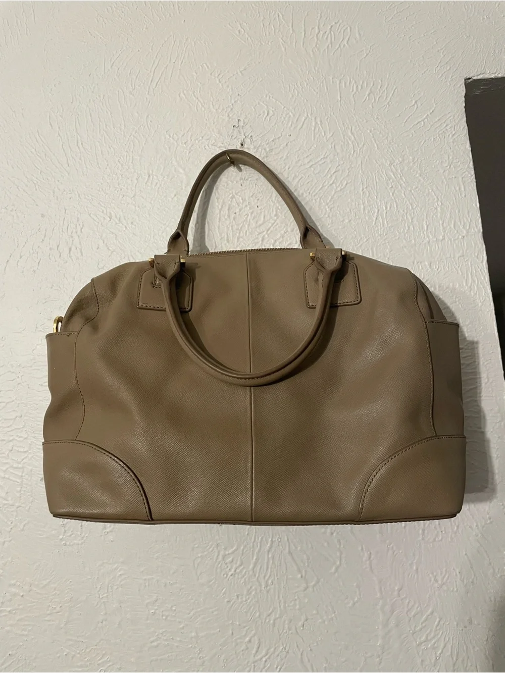 Tory Burch Leather Dome Satchel with Gold Hardware